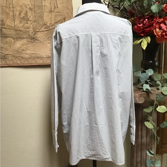 Zara Black and White Striped Button Down Shirt - Picture 3 of 9